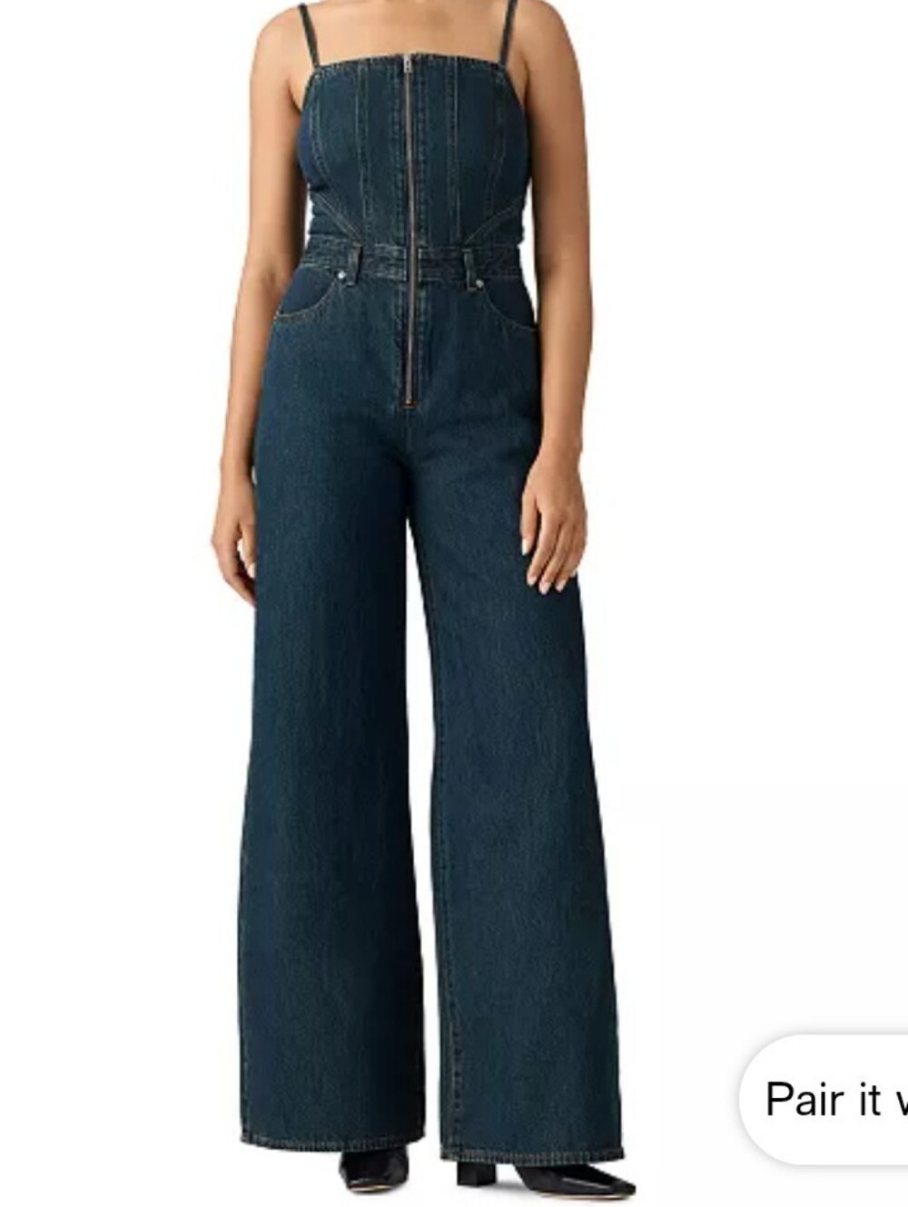 NWT Levi'sPremium Women's Seamed Wide-Leg Denim Jumpsuit Size XS